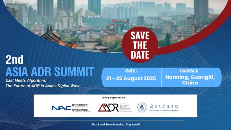 “East Meets Algorithm: The Future of ADR in Asia’s Digital Wave” – Hội nghị ADR châu Á 2025 tại Trung Quốc, VTA đồng hành với vai trò Regional Partner